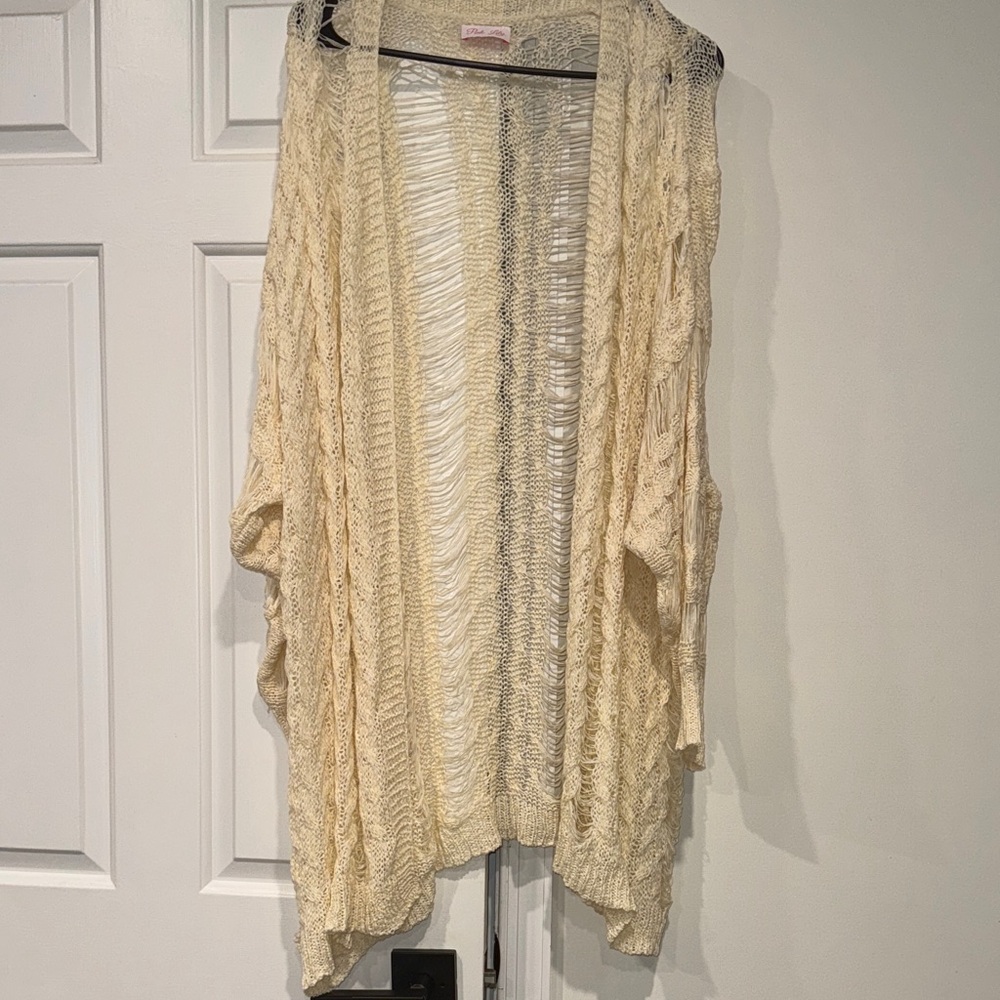 Pink Lily Cream Knit Cardigan new in bag